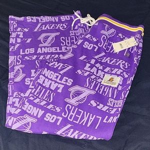 LARGE Lakers PANTS white and purple no pockets